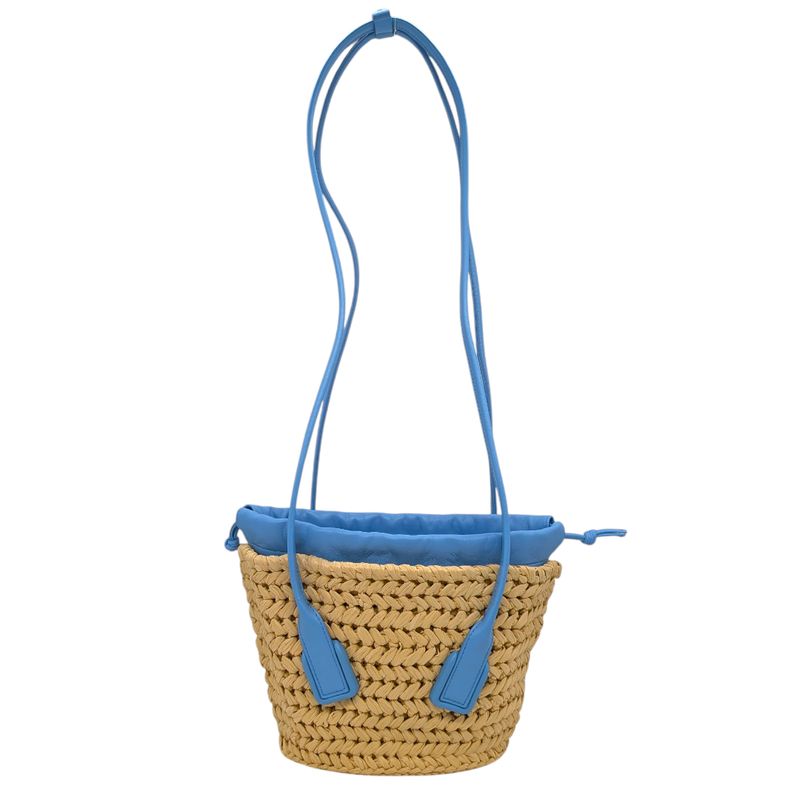 Bottega Veneta  Raffia Calfskin Small Arco Basket