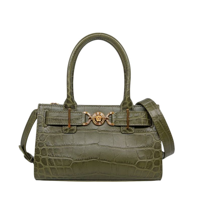 Versace  Calfskin Crocodile Embossed Mini Medusa &#39;95 Tote