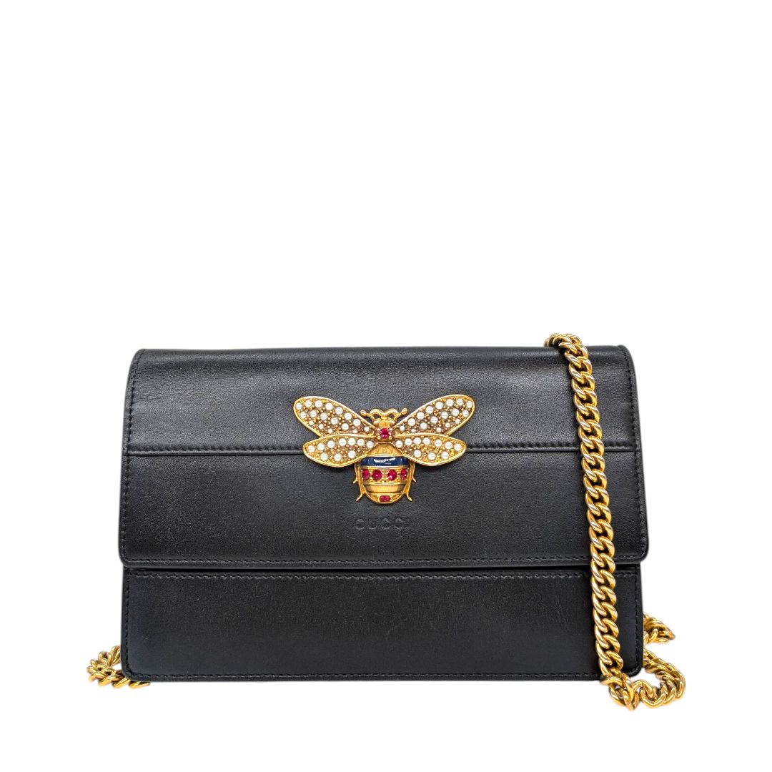 Gucci  Calfskin Queen Margaret Chain Wallet