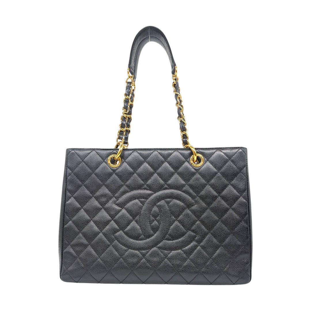 Chanel  Caviar Quilted Grand Shopping Tote Gold