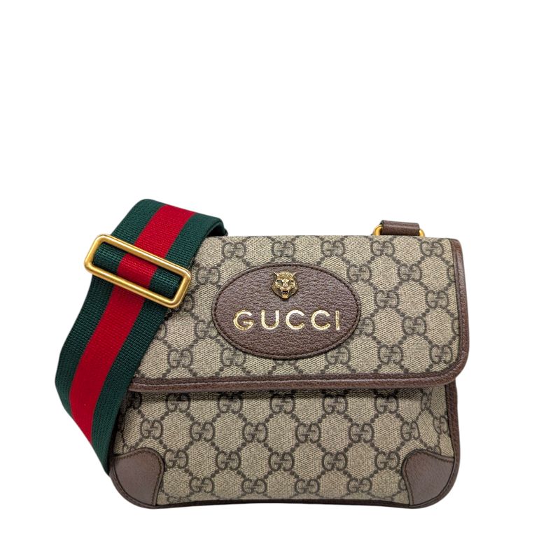 Christine Downpayment Gucci  GG Supreme Monogram Web Small Neo Vintage Double Flap Messenger Bag