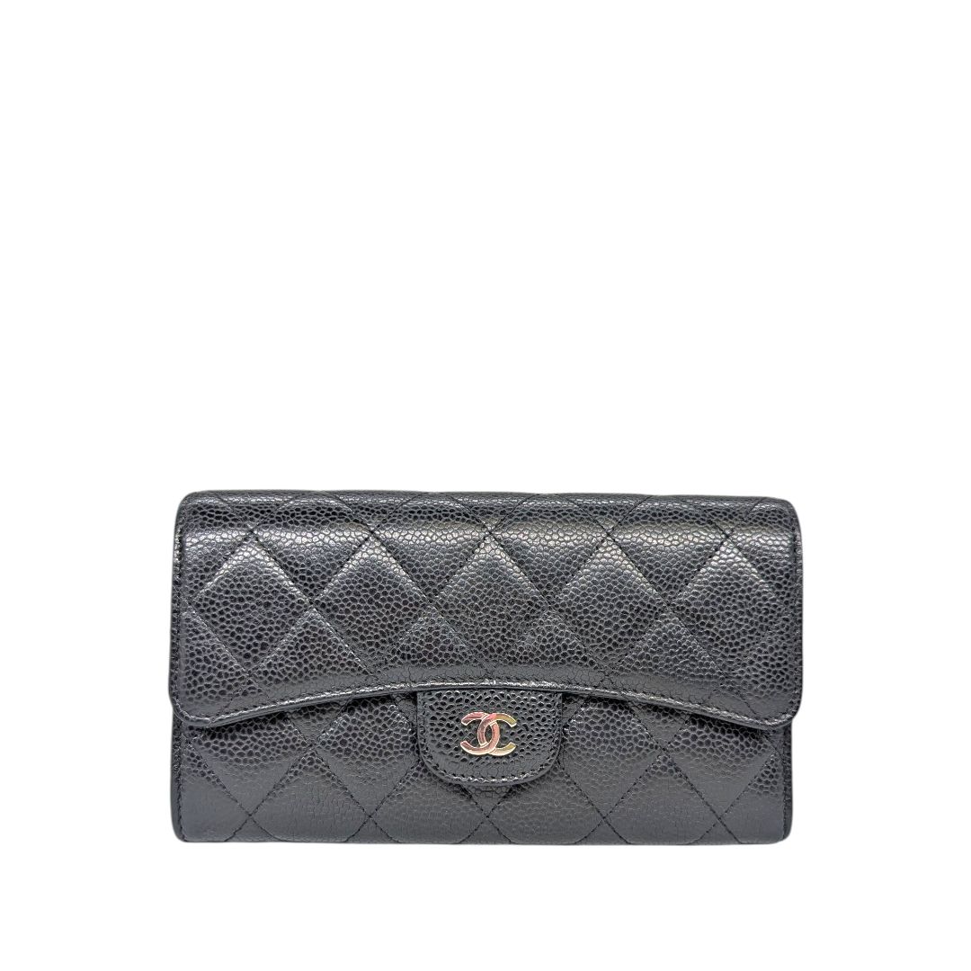 Chanel  Caviar Quilted Flap Card Holder Wallet