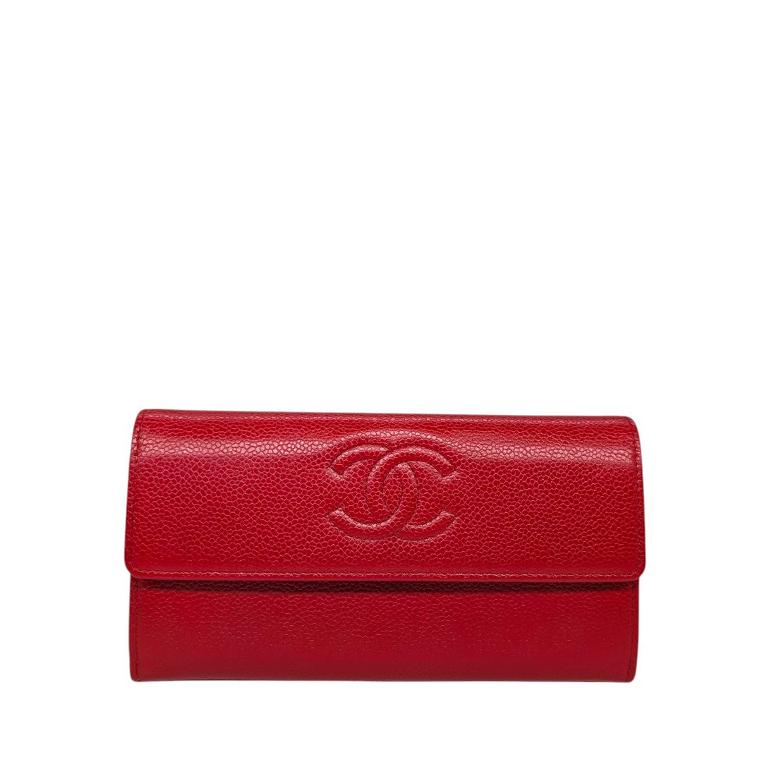 Chanel  Caviar Timeless CC Large Gusset Flap Wallet