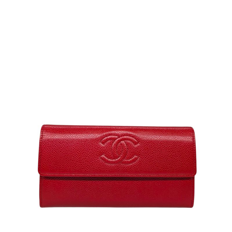 Chanel  Caviar Timeless CC Large Gusset Flap Wallet