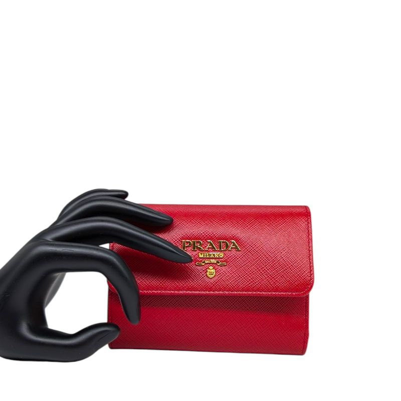 Prada Red Saffiano Small Wallet