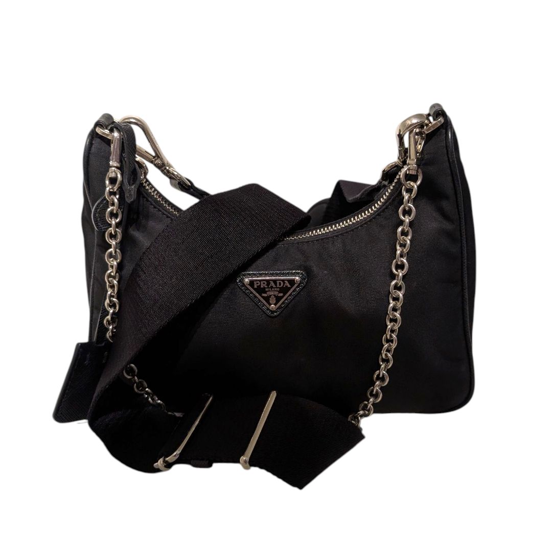 Prada Re-edition Nylon Black with Chain
