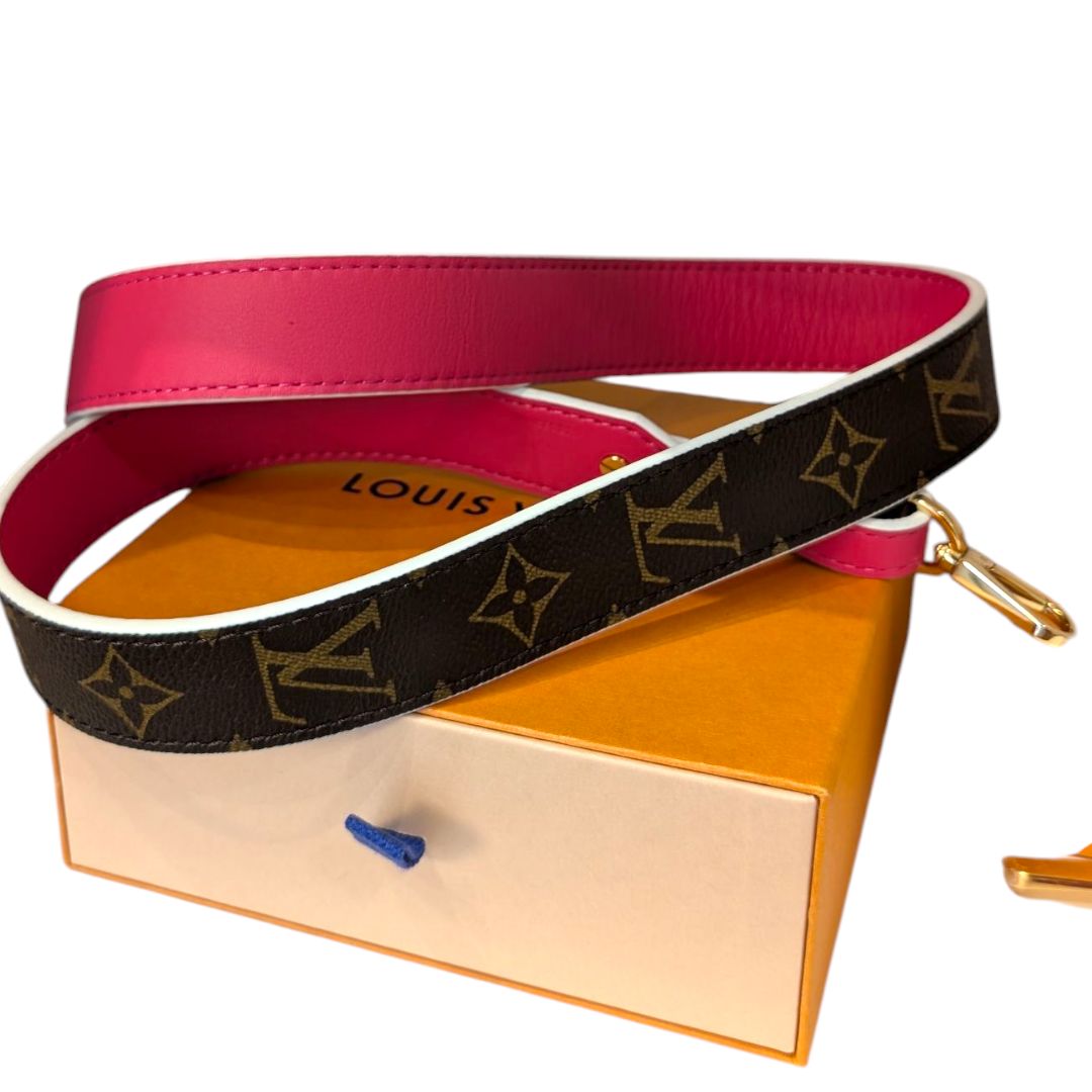 LV Monogram and Pink Bandoulier Strap