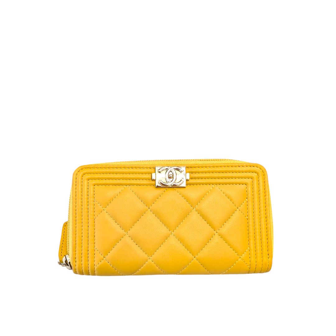 Chanel Boy Zip Around Wallet