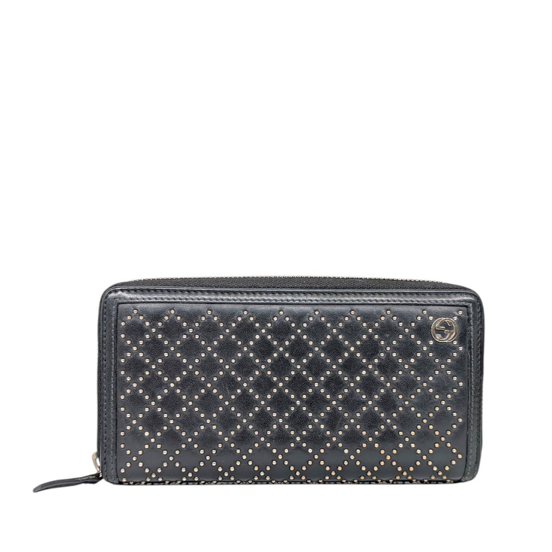 Gucci Black Leather Diamante Studded Wallet