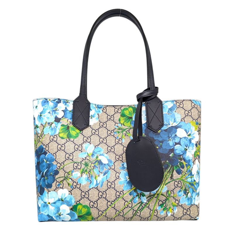 Gucci GG Supreme Reversible Blooms Tote (Blue)