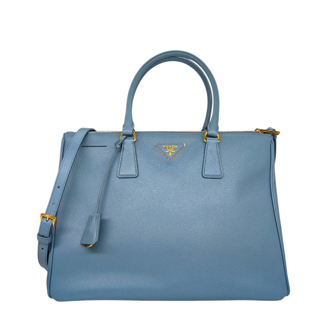 Prada  Saffiano Lux Small Double Zip Tote