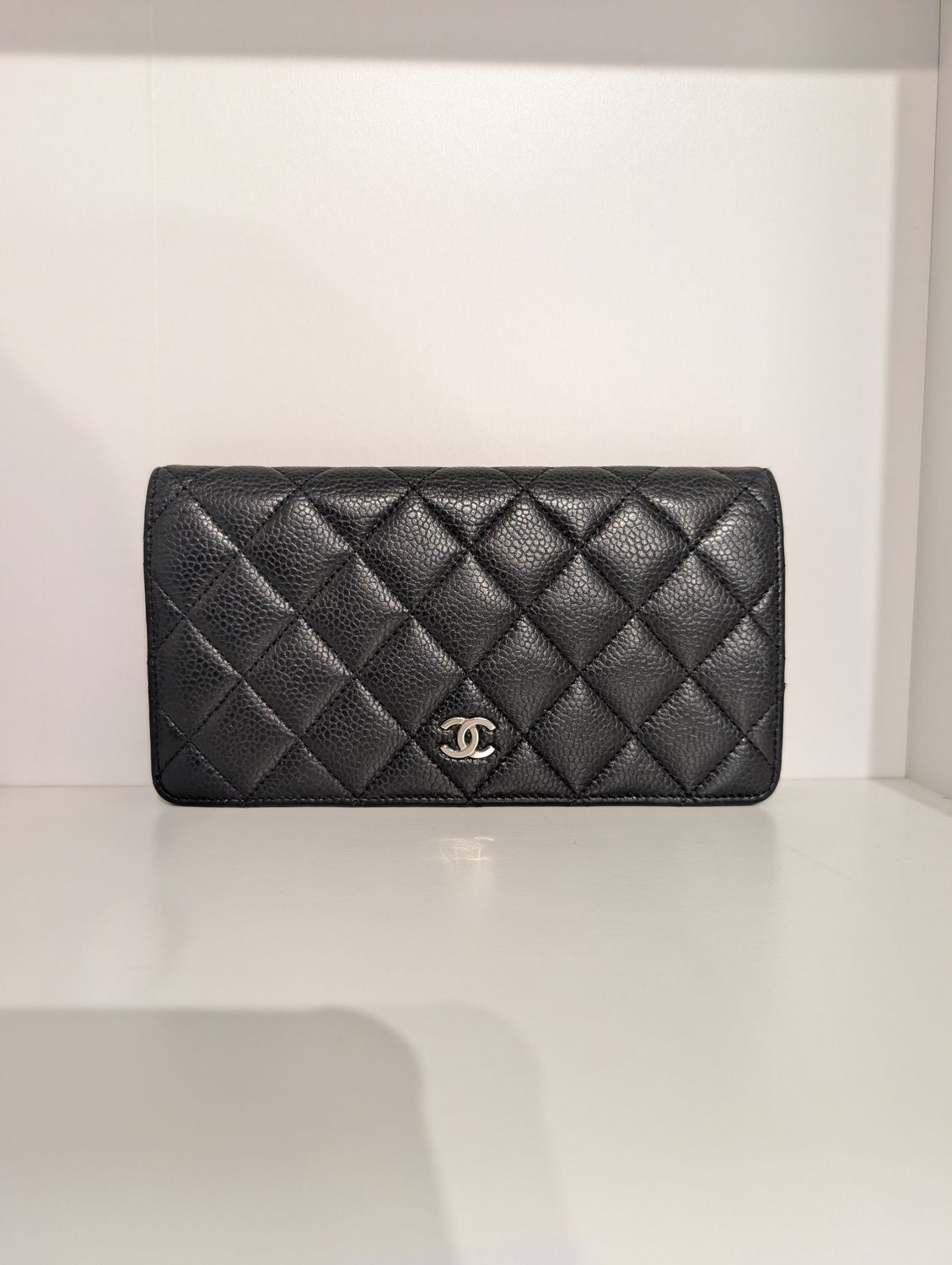 Black Chanel Caviar Quilted Long Wallet