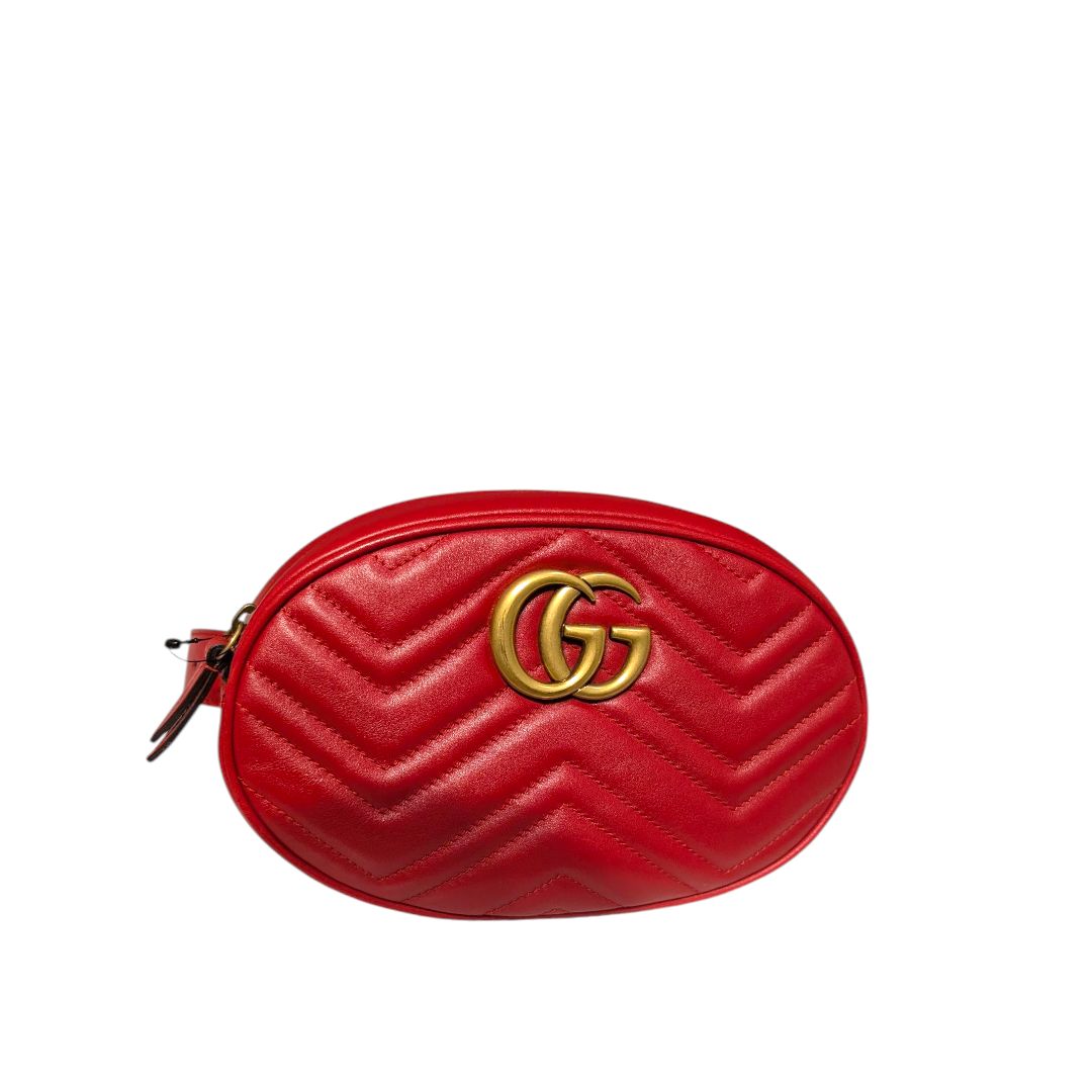 Red Gucci Marmont Belt Bag