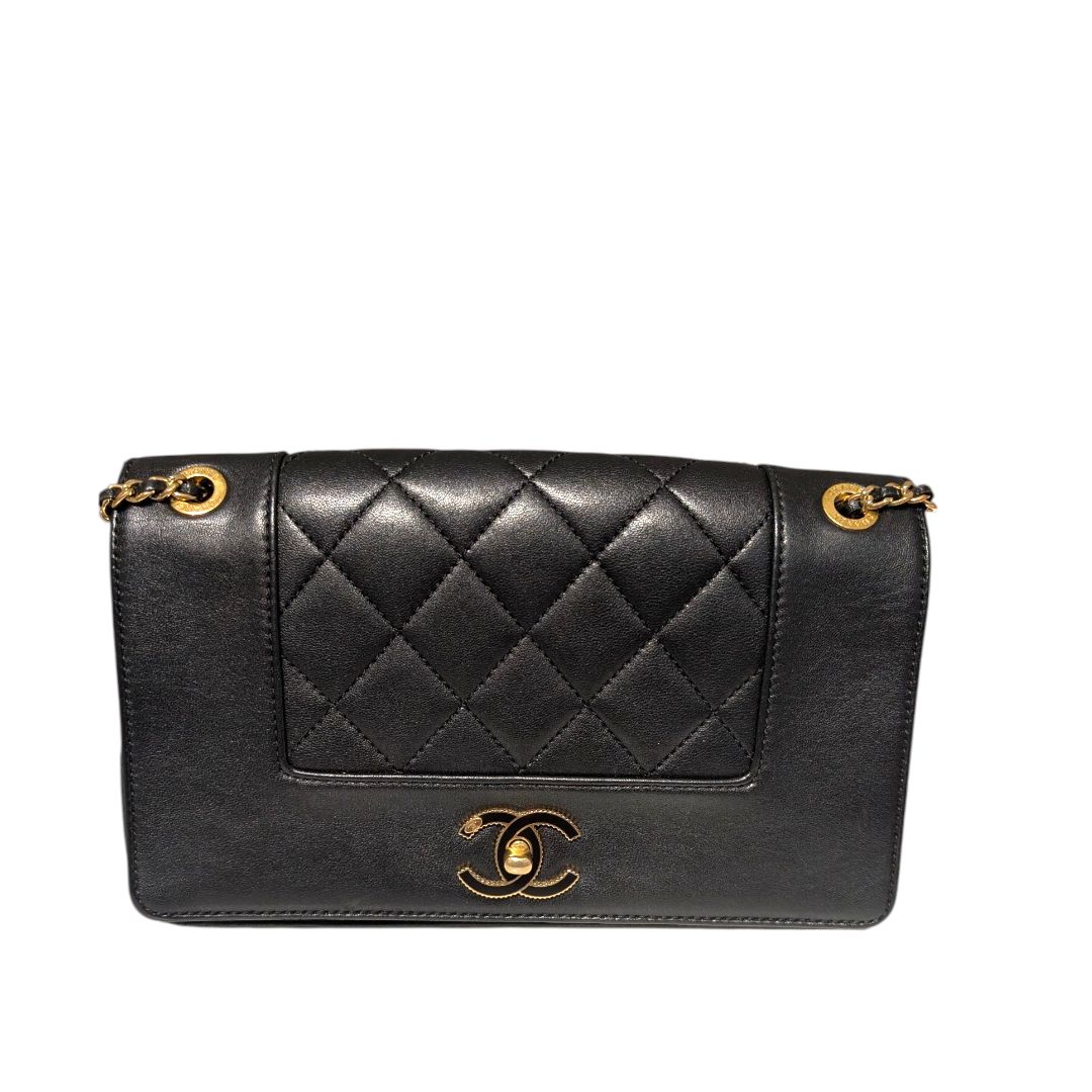 Chanel Sheepskin Quilted Small Vintage Mademoiselle Flap