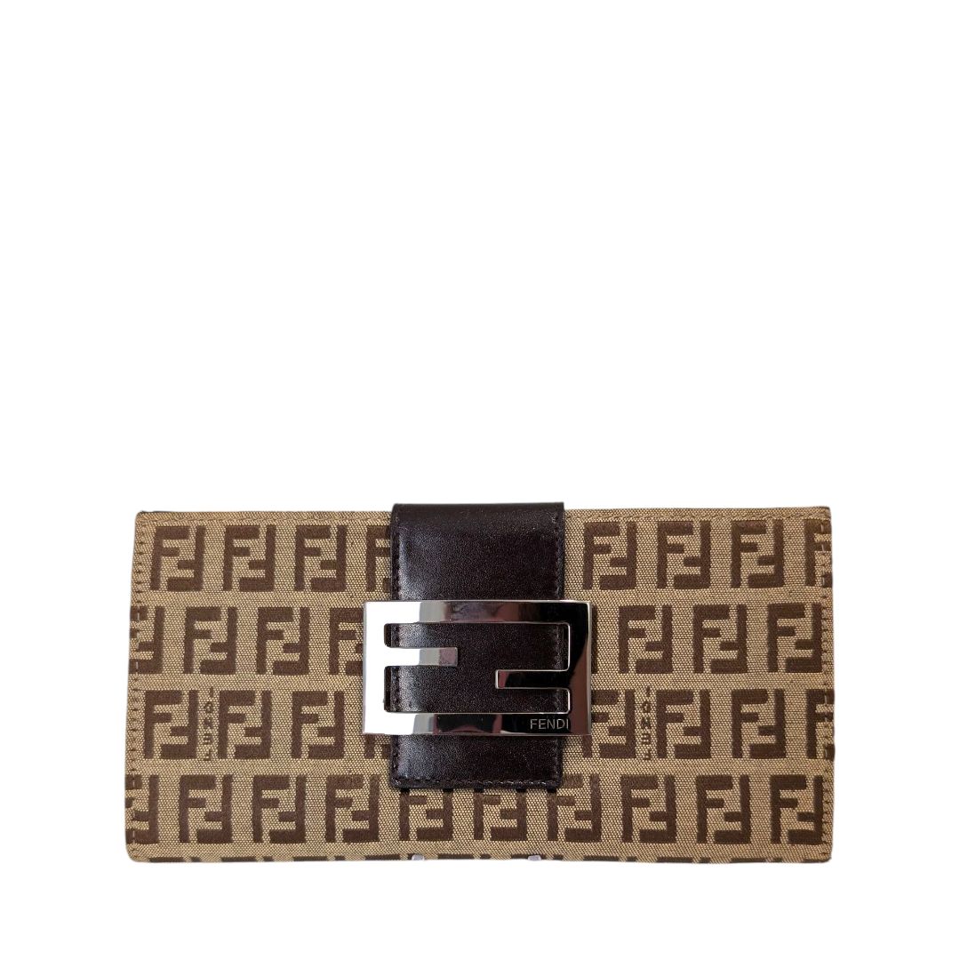 Fendi Zucchino Brown Continental Wallet