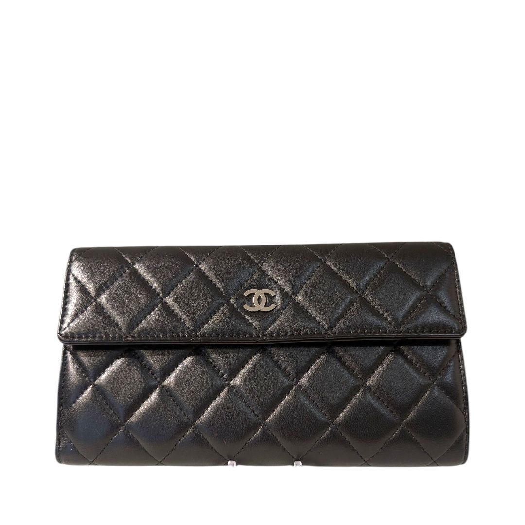 Chanel Lambskin Quilted Long Flap Wallet