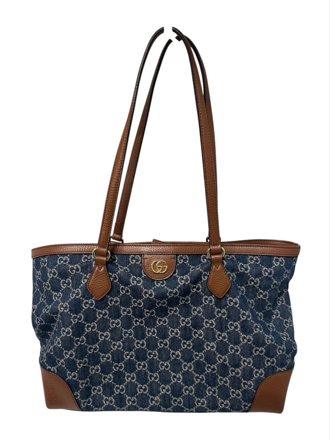 Gucci Denim GG Monogram Medium Ophidia Shopping Tote