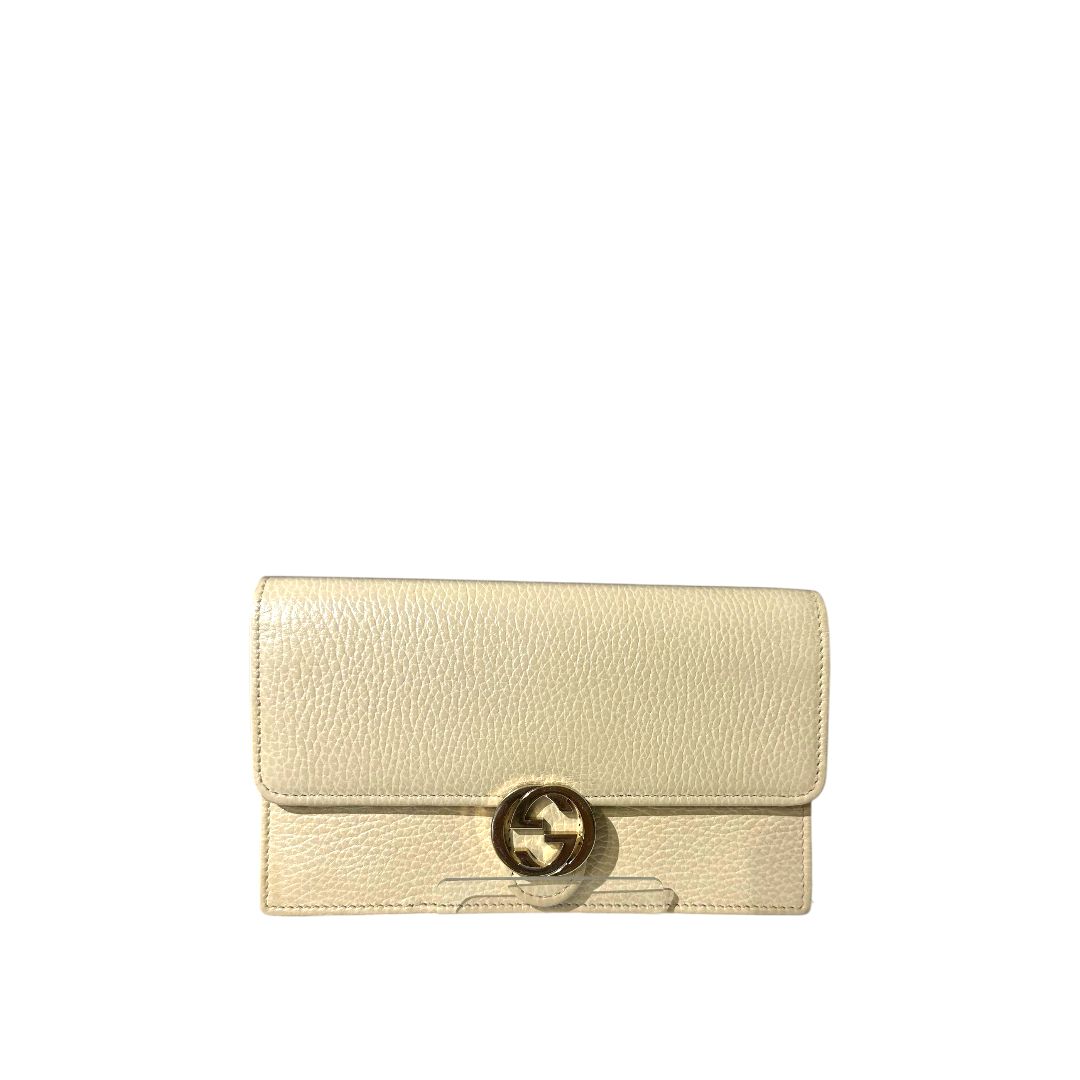 Gucci Dollar Calfskin Interlocking G Chain Wallet