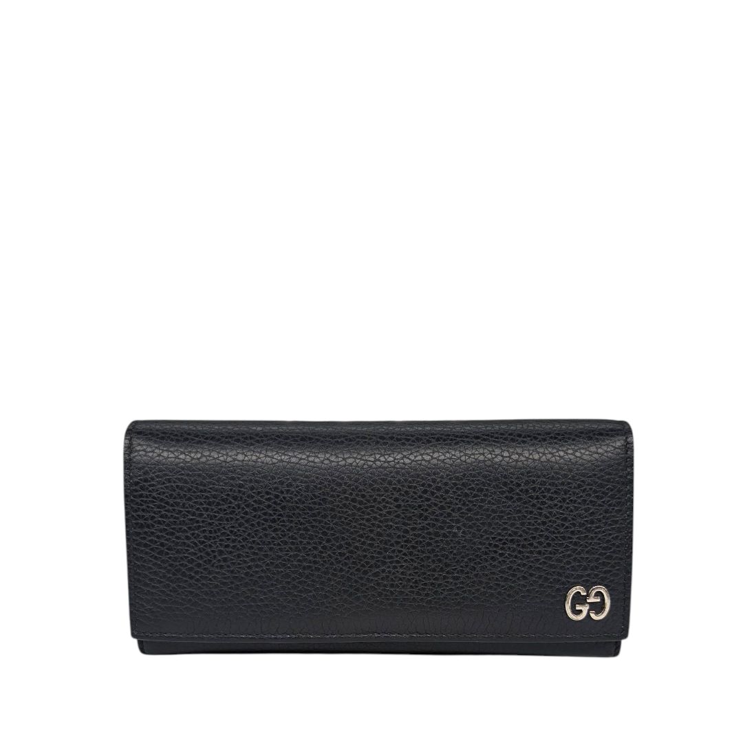 Gucci Pebbled Calfskin Interlocking G Continental Wallet