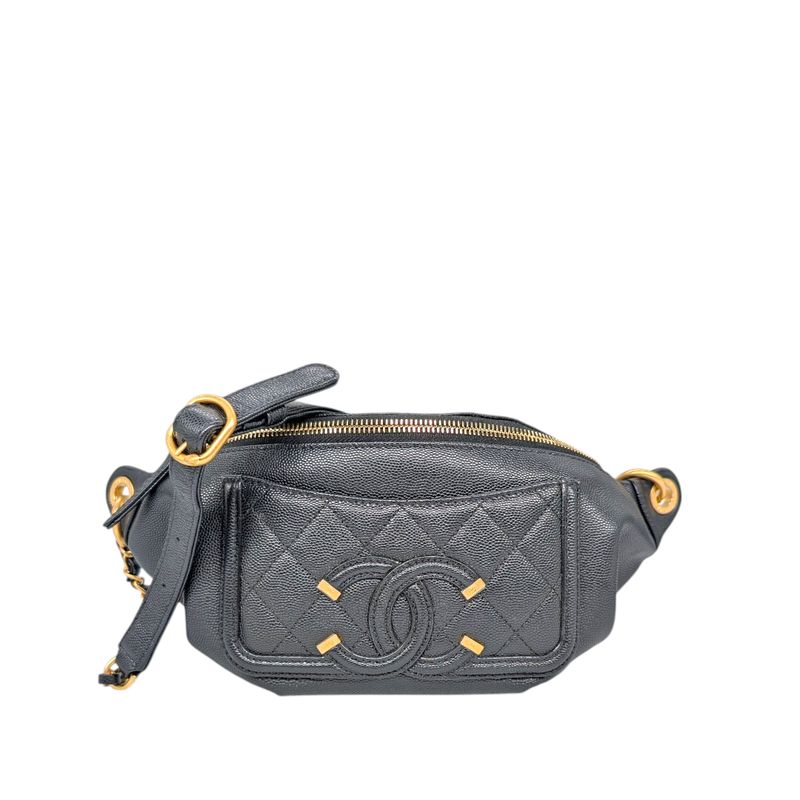 Chanel Caviar Quilted Filigree Waist Bag