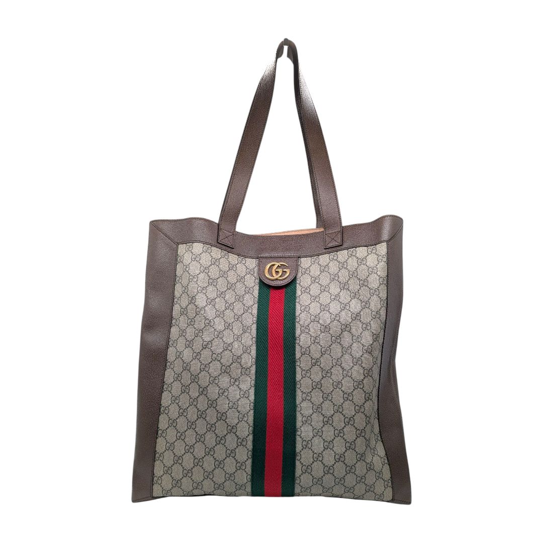 Gucci GG Supreme Monogram Web Large Ophidia Vertical Shopping Tote