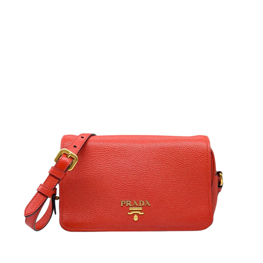Prada Flap Zip Crossbody Vitello