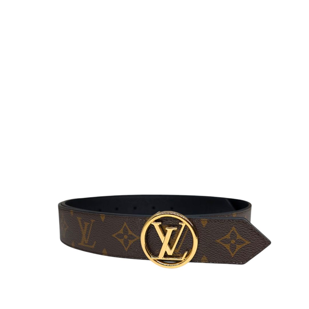 Louis Vuitton Monogram Gold Circle Initial Belt (90/36)