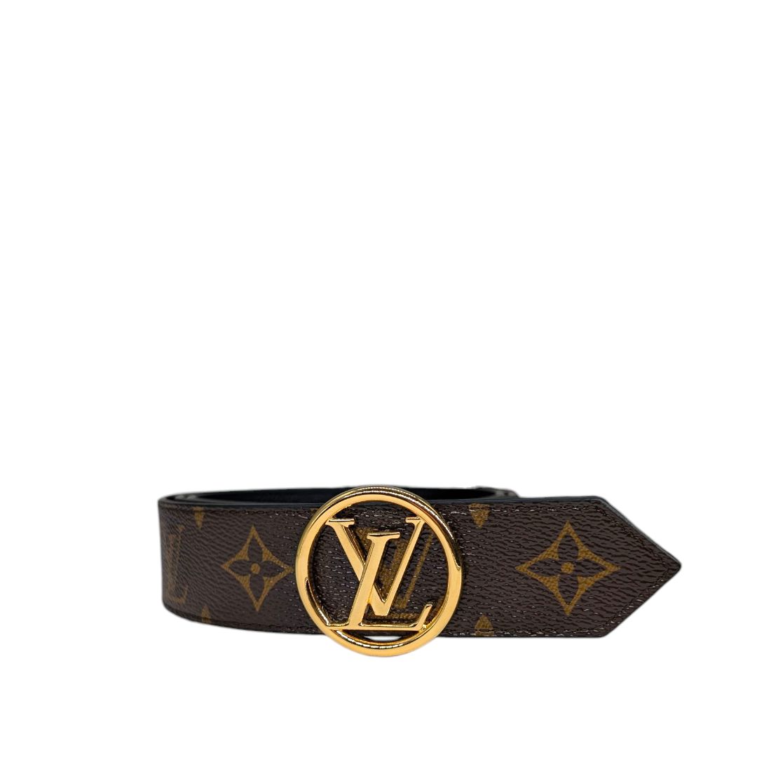 Louis Vuitton Monogram Gold Circle Initial Belt (85/34)