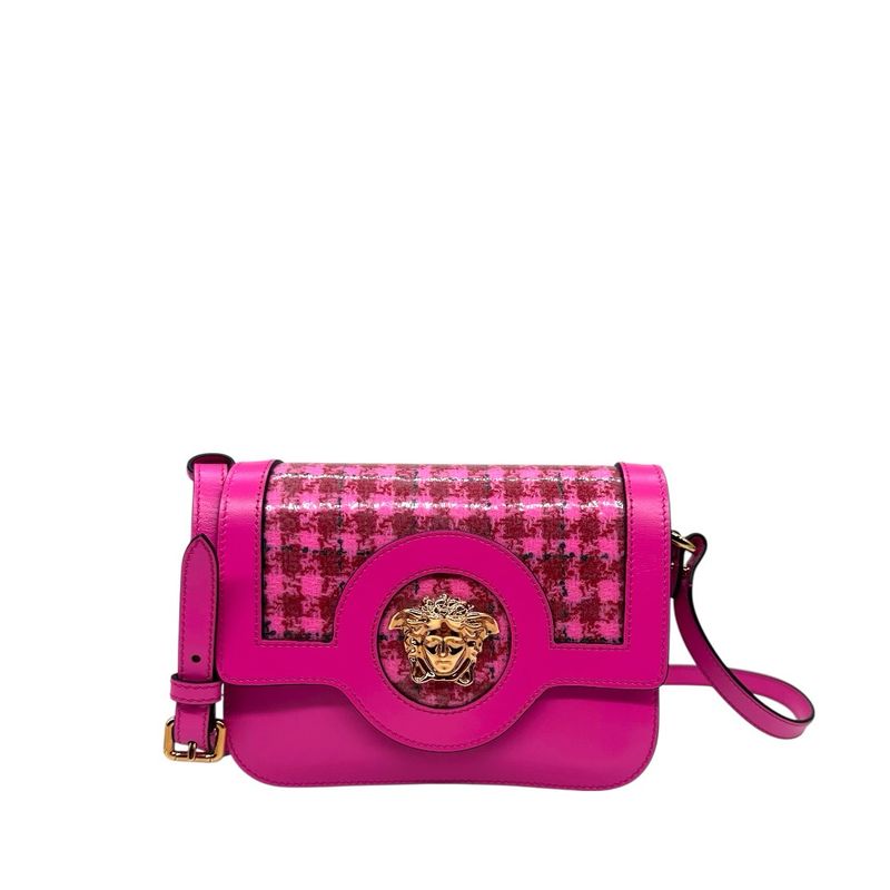 Versace Calfskin Vinyl Small Houndstooth