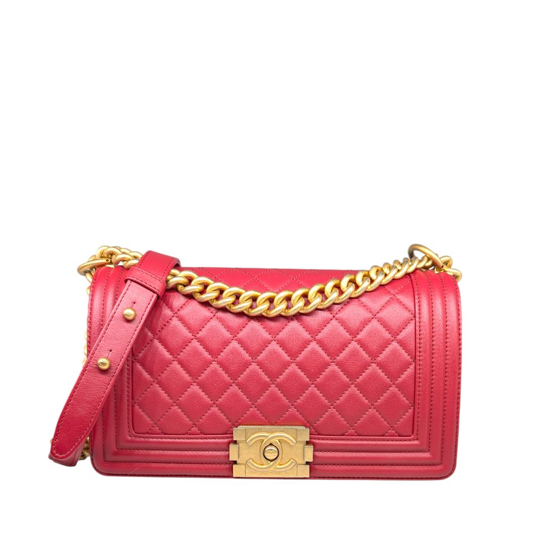Chanel Lambskin Quilted Medium Boy Flap