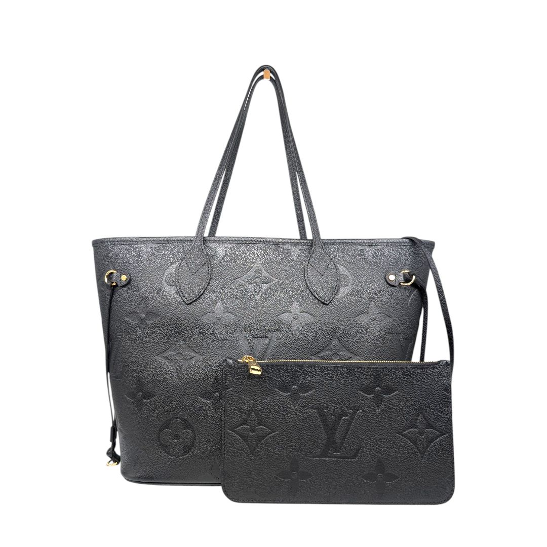 Louis Vuitton Neverfull MM Black Empreinte w/ Pochette