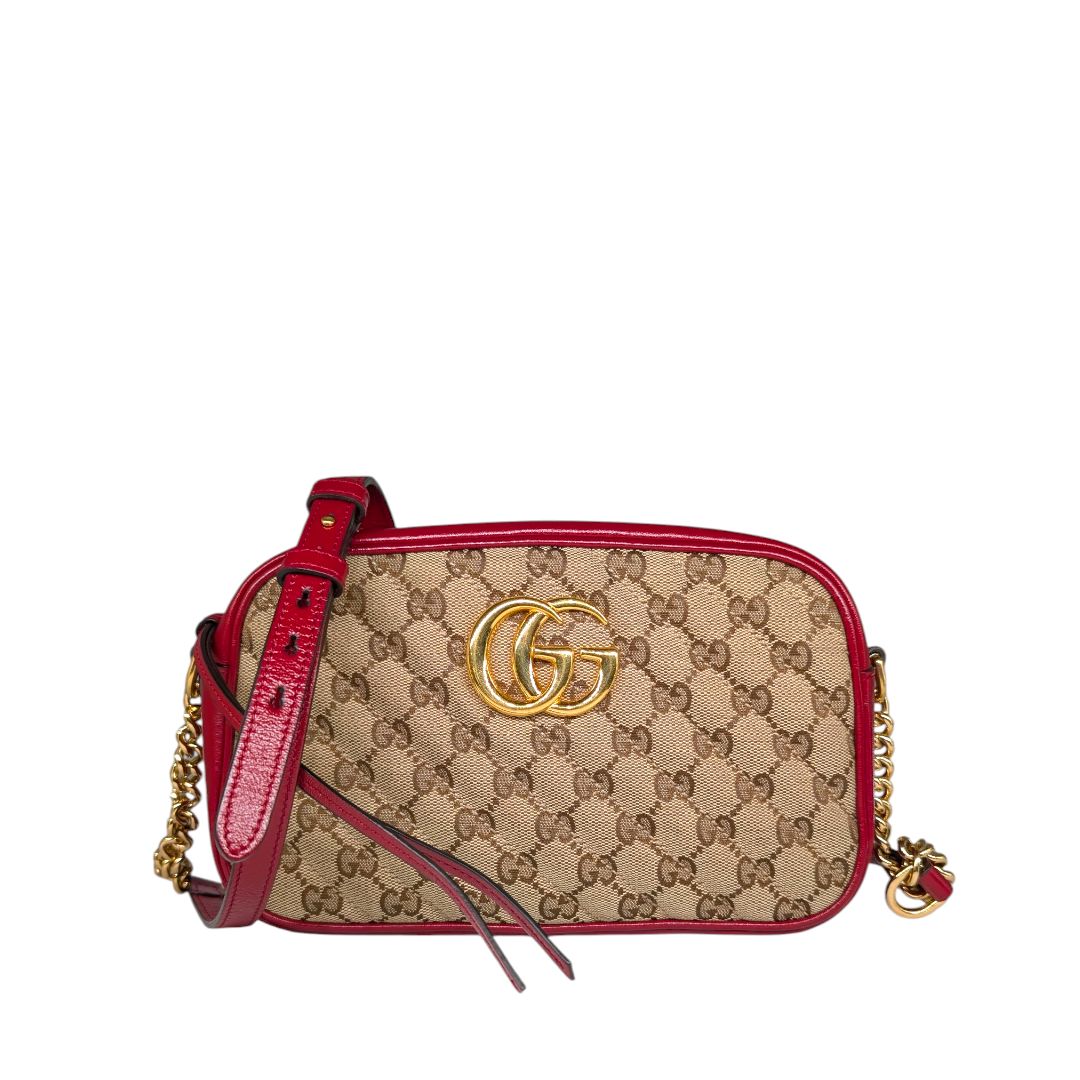 Gucci Monogram Azalea Calfskin Matelasse Diagonal Small Chain Bag