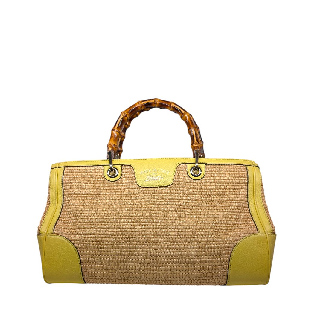 Gucci Bamboo Raffia Large Shopper Tote