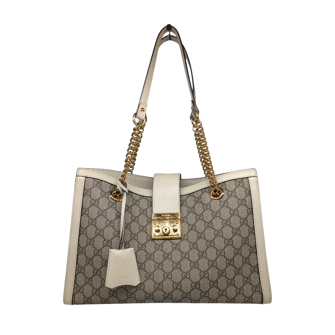 Gucci GG Supreme Monogram Medium Padlock Tote