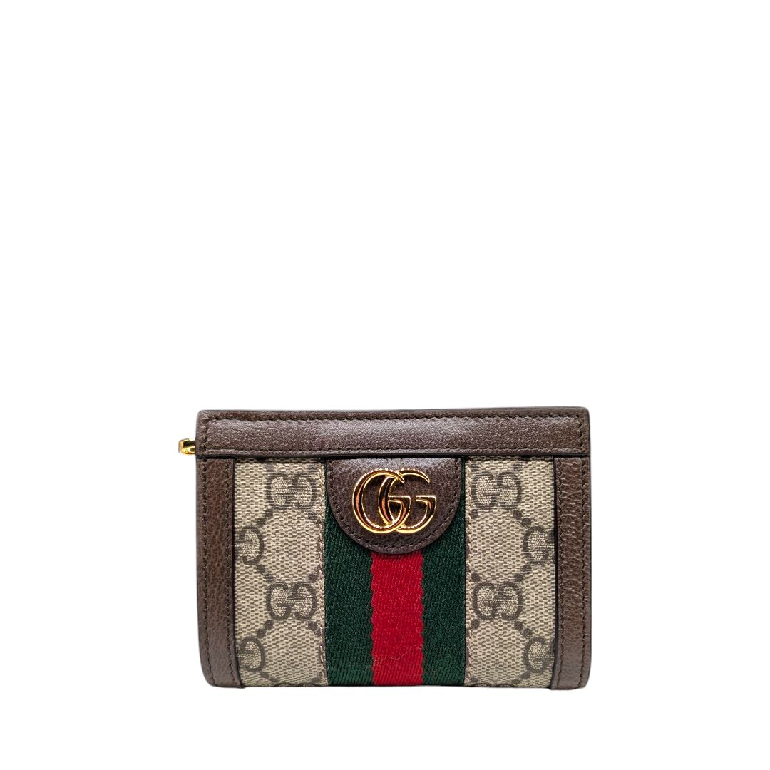 Gucci GG Supreme Monogram Web ophidia Card Holder