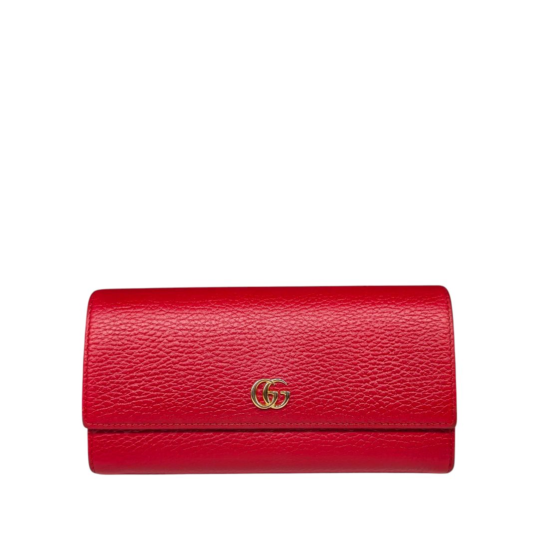Gucci GG Marmont Red Leather Continental Wallet