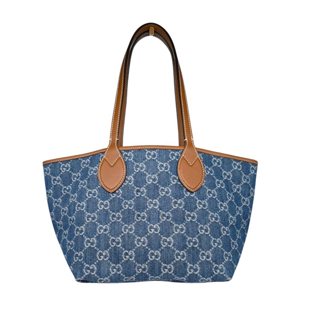 Gucci Denim GG Monogram Calfskin Small Totissima Tote