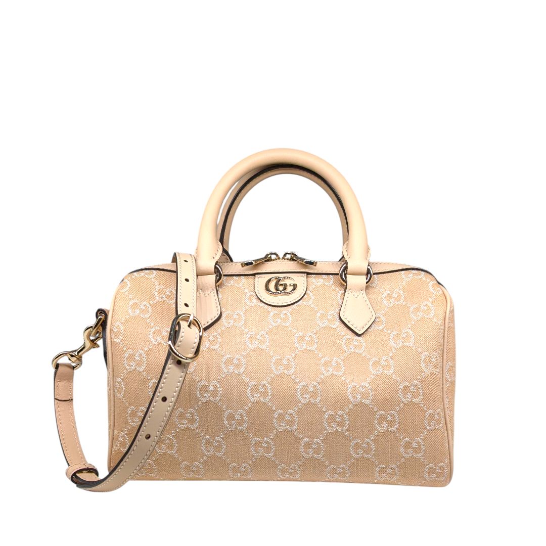 Gucci Summer Denim Calfskin GG Monogram Small Ophidia Top Handle