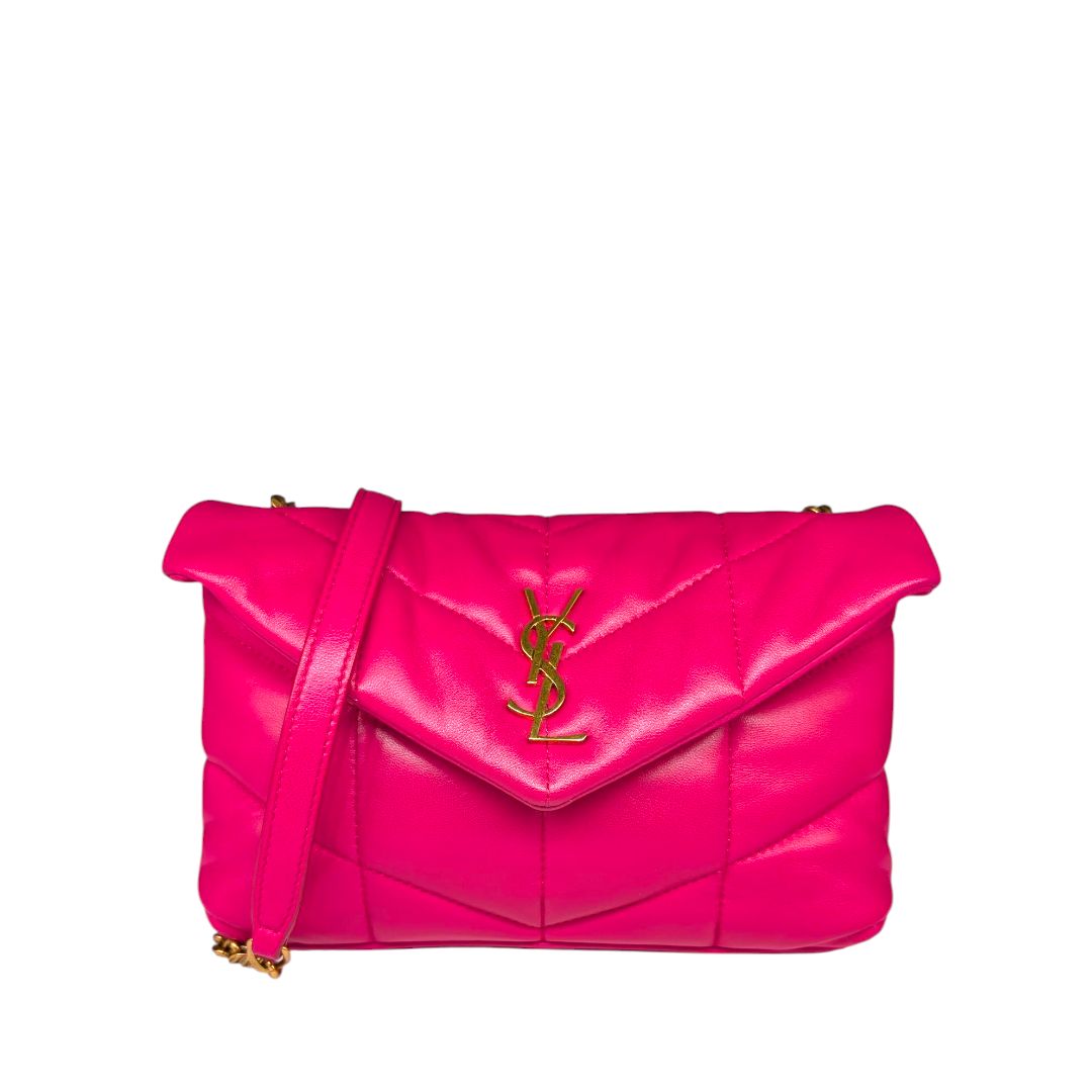 Saint Laurent Lambskin Quilted Toy Loulou Puffer Satchel