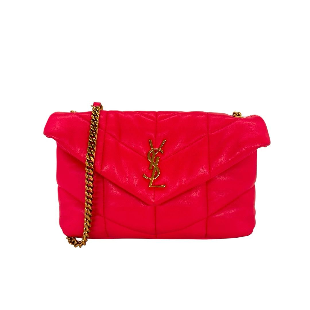 Saint Laurent Lambskin Quilted Toy Loulou Puffer Satchel