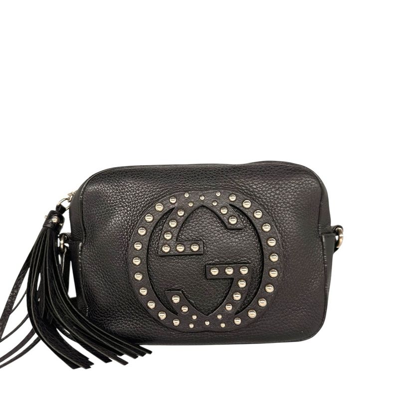 Gucci Pebbled Calfskin Studded Small Soho Disco Bag