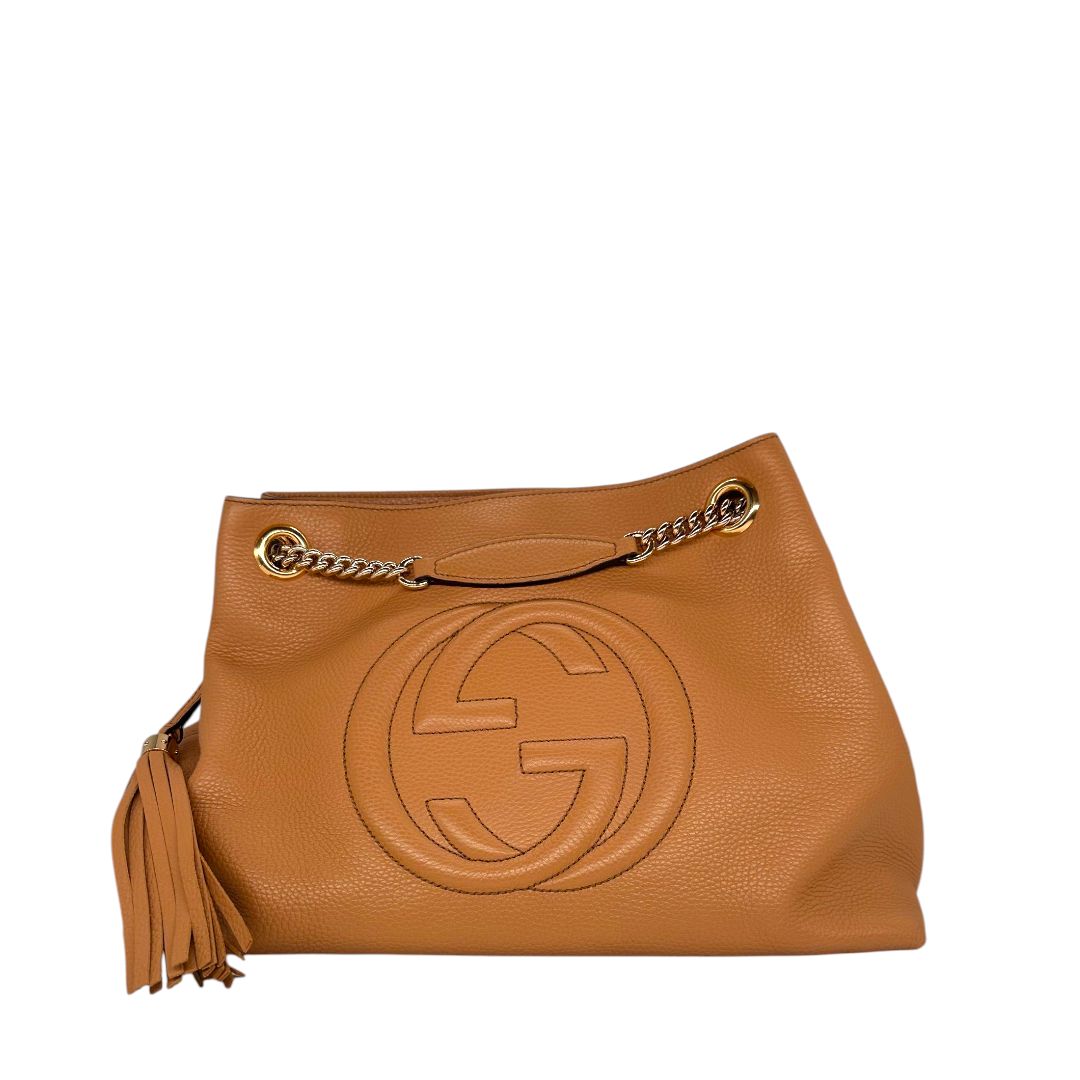 Monica Martell Gucci Tan Pebbled Calfskin Medium Soho DOWNPAYMENT