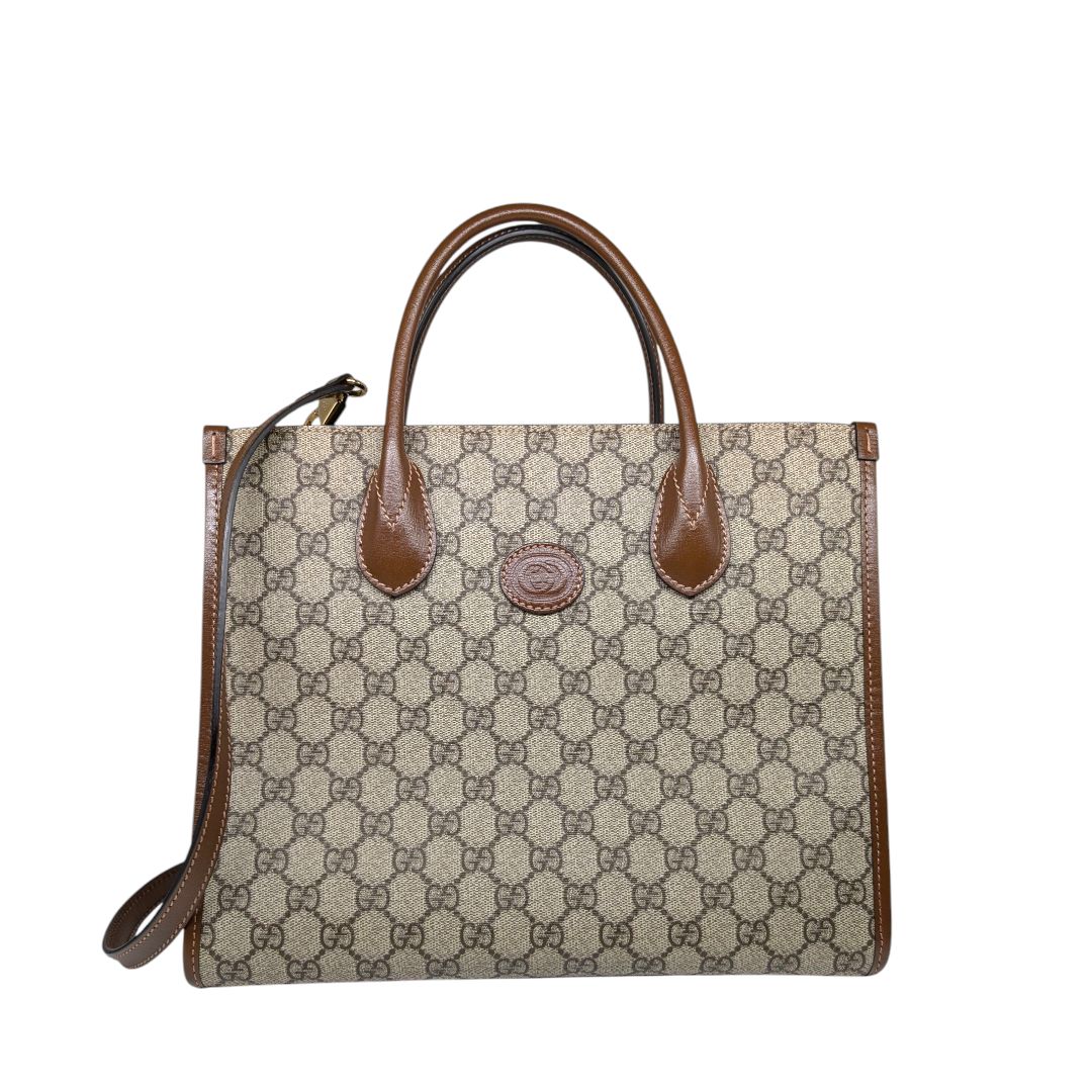 JOAN NAGY Gucci Azalea Calfskin Small Retro Interlocking G Tote DOWNPAYMENT