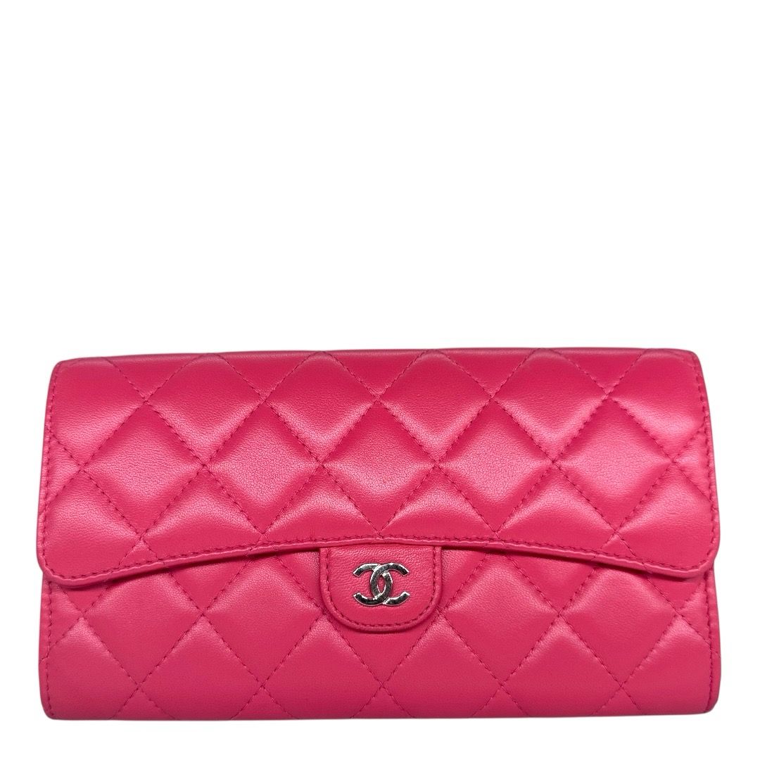 Chanel Lambskin Quilted Large Flap Wallet