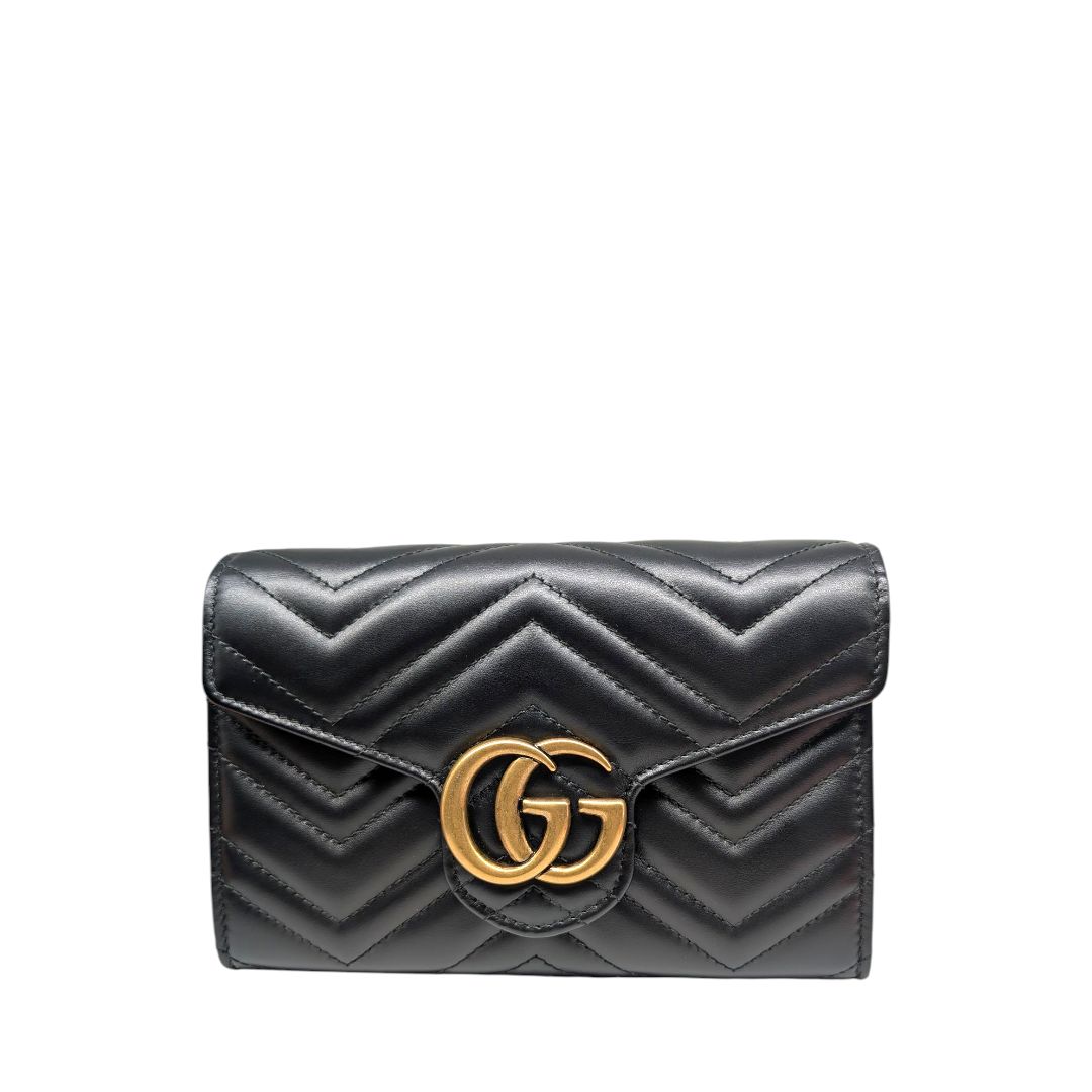 Gucci Calfskin Matelasse GG Marmont Chain Wallet