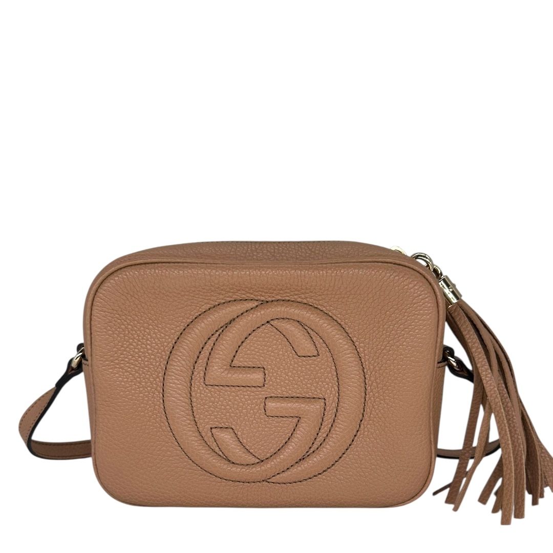 Gucci Pebbled Calfskin Small Soho Disco Bag.