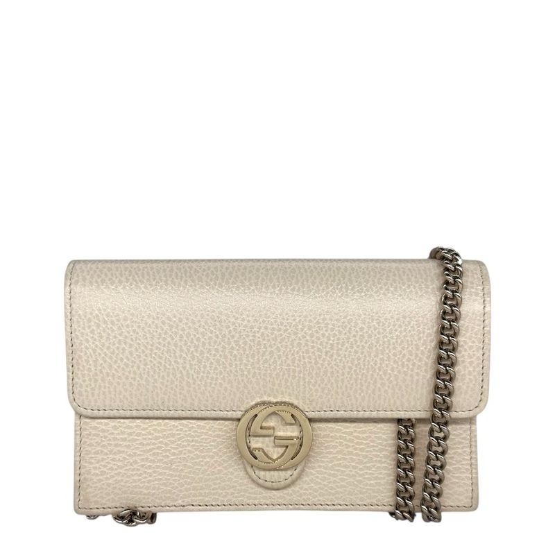 Gucci Dollar Calfskin Interlocking G Chain Wallet