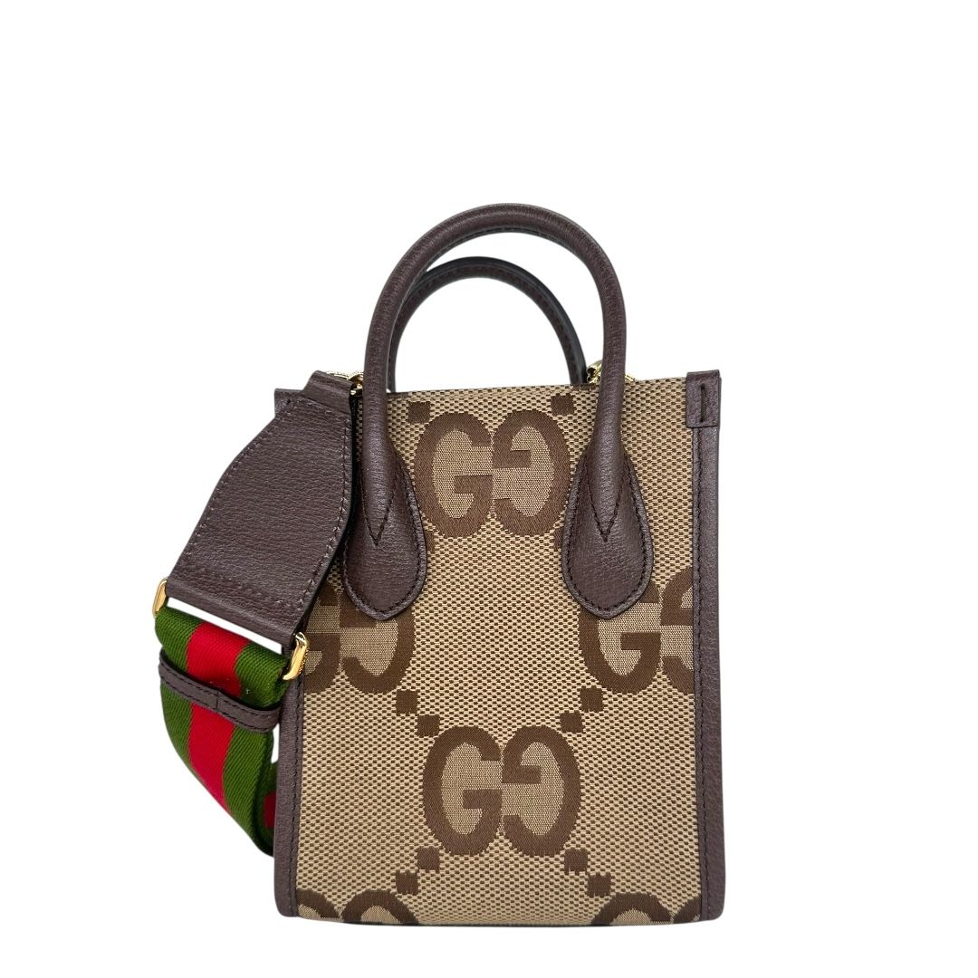 Gucci Monogram Jumbo GG Web Mini Vertical Tote