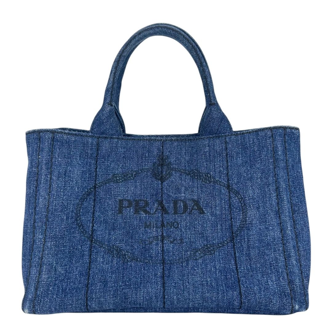 Prada Denim Small Logo Tote