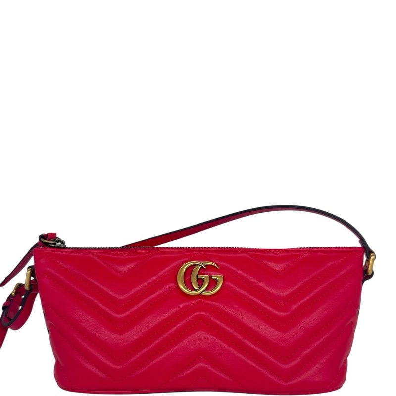 Gucci Calfskin Matelasse Chevron GG Marmont Sling Shoulder Bag